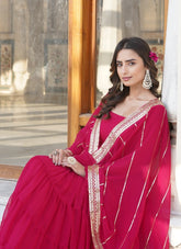 Lovely Looking Gown in Green Colour